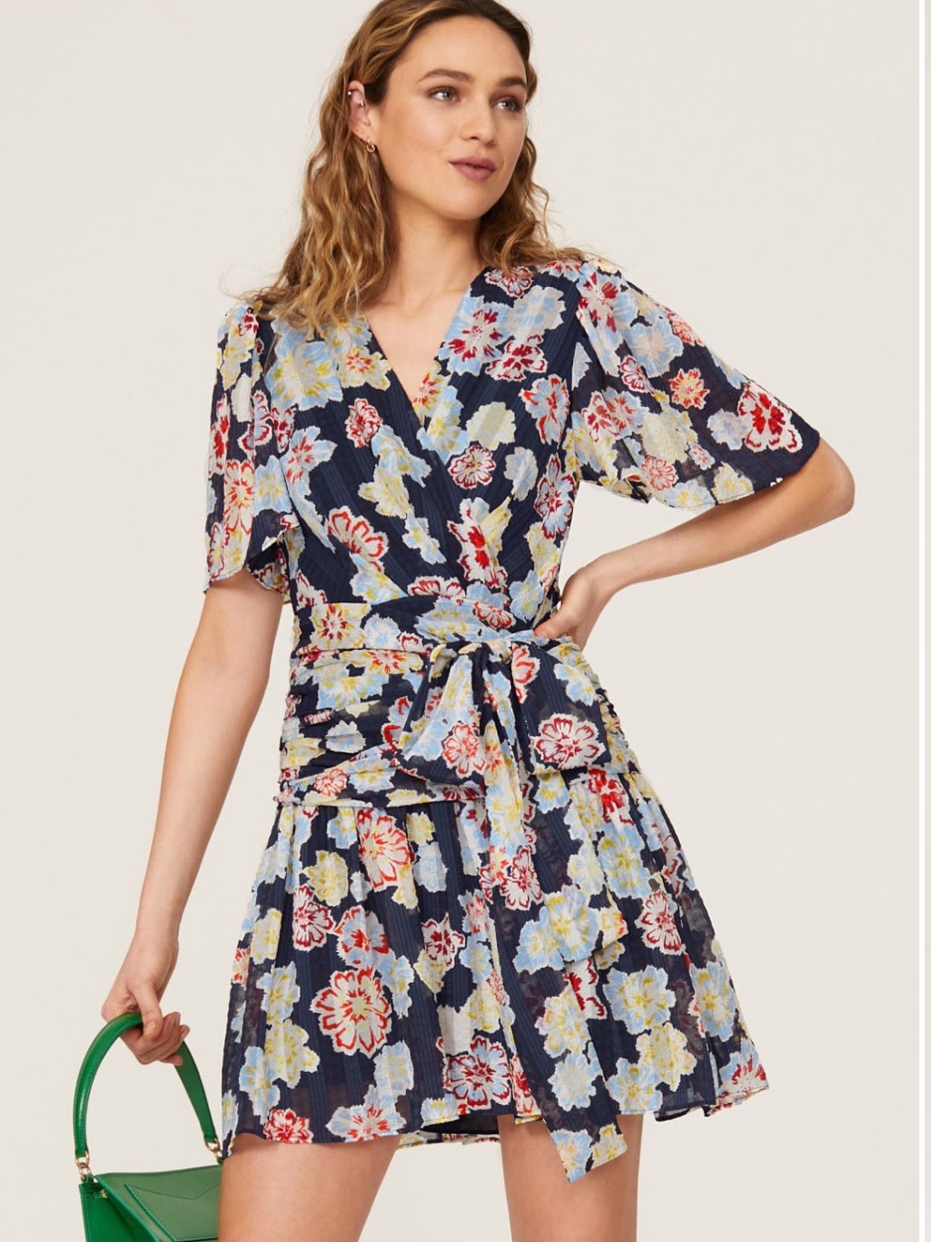 Tanya Taylor~Brynn Floral Wrap Mini Dress~Size 4~$445~